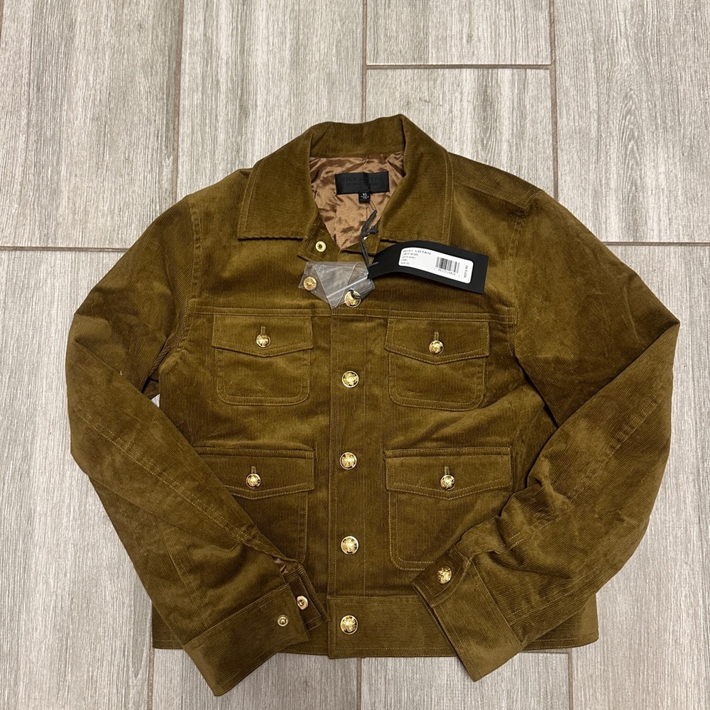 NWT Nili Lotan Lizeth Cotton-Blend Corduroy Jacket XS in Camel - Picture 4 of 5